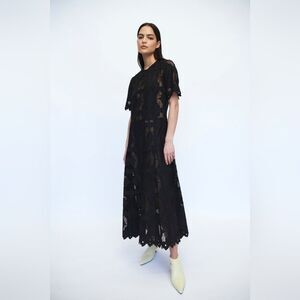 MATIN | Cut Out Lace Pleat Dress